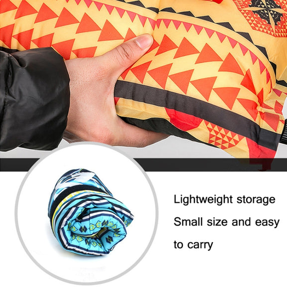 Portable Ethnic Style Automatic Inflatable Pillows Outdoor Camping Tent Camping Equipment Car Travel Pillows(Gray Blue Print)