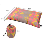 Portable Ethnic Style Automatic Inflatable Pillows Outdoor Camping Tent Camping Equipment Car Travel Pillows(Gray Blue Print)