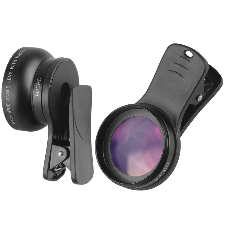 0.45X Ultra Wide Macro Combination Phone Lens with Clip(APL-0.45XWM) - free shipping - PMC Jewellery - Order now!