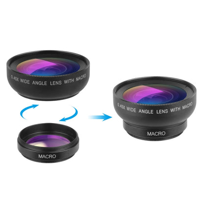 0.45X Ultra Wide Macro Combination Phone Lens with Clip(APL-0.45XWM) - free shipping - PMC Jewellery - Order now!