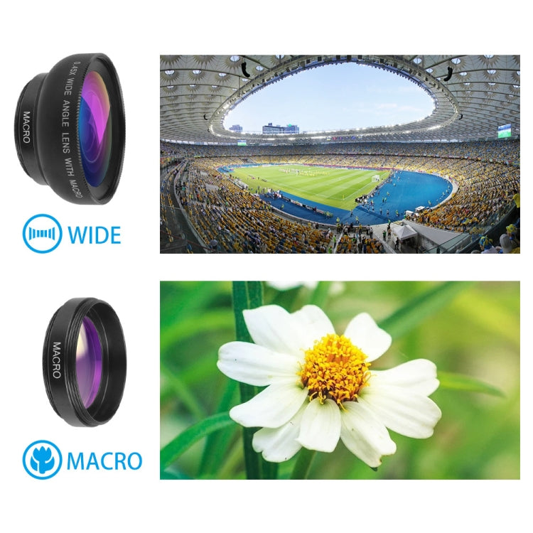 0.45X Ultra Wide Macro Combination Phone Lens with Clip(APL-0.45XWM) - free shipping - PMC Jewellery - Order now!
