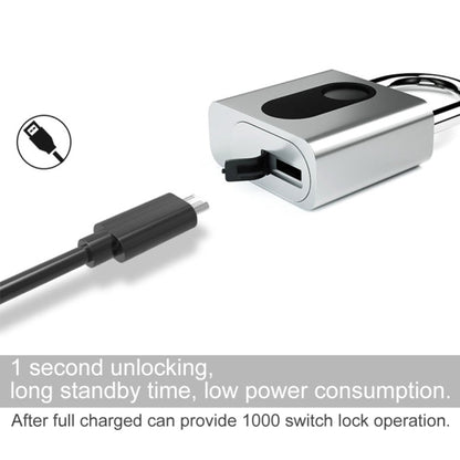 USB Rechargeable Door Lock Fingerprint Padlock Quick Unlock Security Keyless Smart Metal Lock - Padlocks by PMC Jewellery | Online Shopping South Africa | PMC Jewellery | Buy Now Pay Later Mobicred