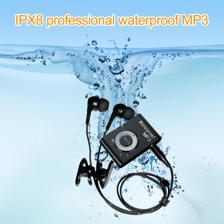 C26 IPX8 Waterproof Swimming Diving Sports MP3 Music Player with Clip & Earphone, Support FM, Memory:8GB(Black) - free shipping - PMC Jewellery - Order now!