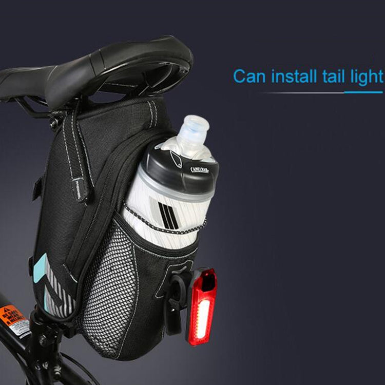 ROSWHEEL 1.8L Bicycle Tail Bag Saddle Bag Kettle Bag Can Hang Taillights(Black) - free shipping - PMC Jewellery - Order now!