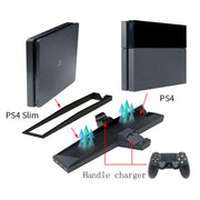 Game Console Radiator And Dual Handle Charging Base For PS4 / PS4 Slim(Black)
