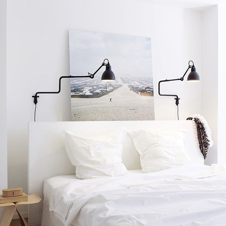 Classic Adjustable Modern Industrial Long Swing Arm Wall Lamp with LED Light Source(Gray) - Wall Lamps by PMC TechLife | Online Shopping South Africa | PMC TechLife | Buy Now Pay Later Mobicred