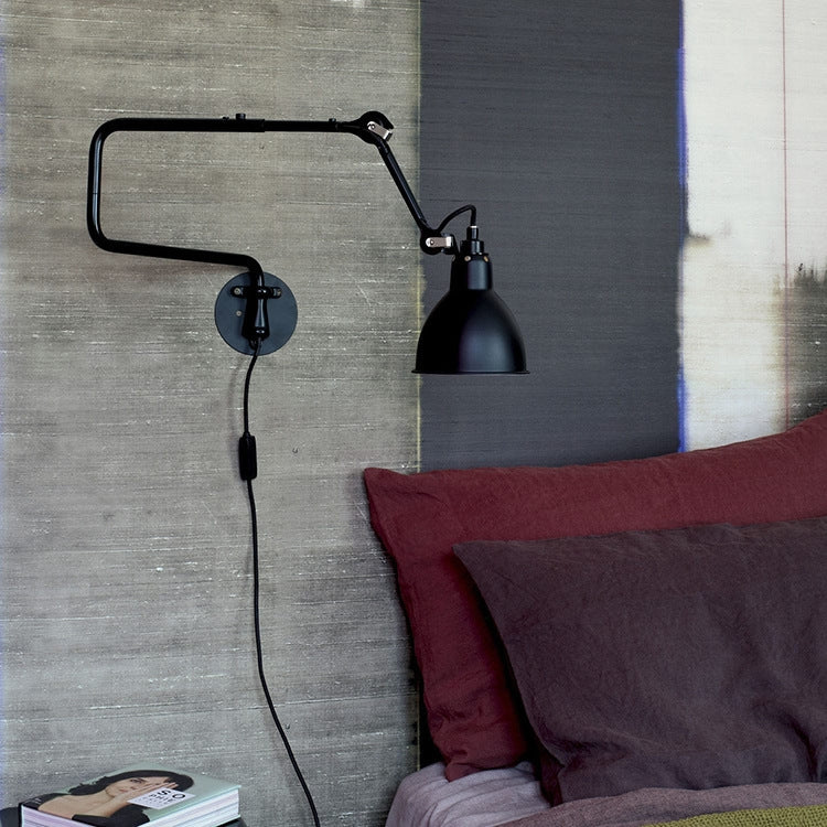Classic Adjustable Modern Industrial Long Swing Arm Wall Lamp with LED Light Source(Gray) - Wall Lamps by PMC TechLife | Online Shopping South Africa | PMC TechLife | Buy Now Pay Later Mobicred