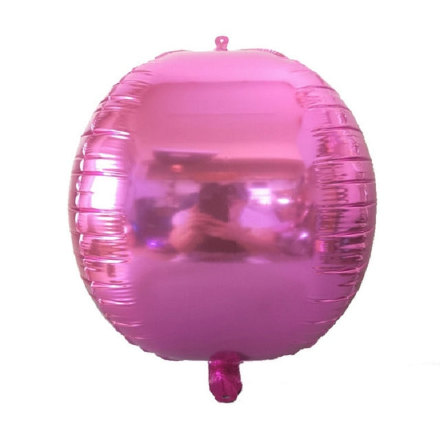 Holiday Party Wedding Decoration 4D Colorful Round Mirror Balloon, Specification:22 inches 4D(Pink)