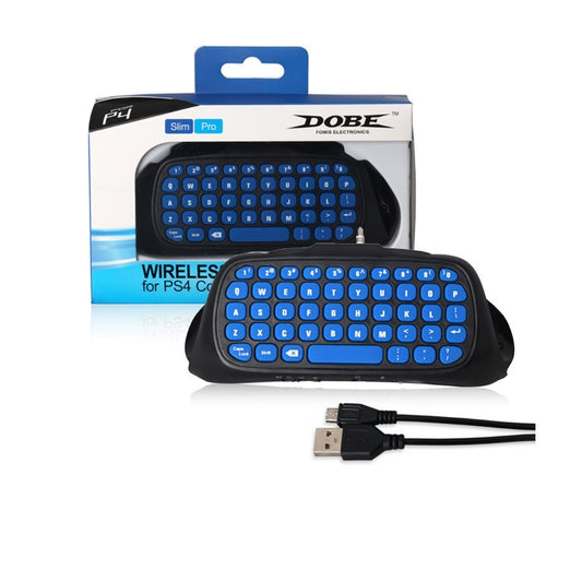 DOBE TP4-022 2.4G Wireless Controller Keyboard ABS Game Keyboard for PS4 / Slim(Blue) - free shipping - PMC Jewellery - Order now!