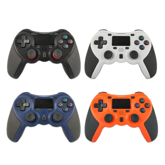 Rubberized Wireless Game Controller Bluetooth Handle for PS4 Host(black B)