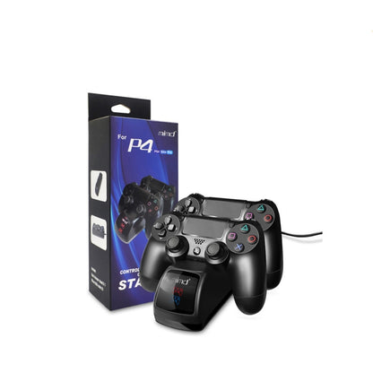 USB Dual Charger Dock Station with LED Indicator for PS4 Wireless Controller(Black) - free shipping - PMC Jewellery - Order now!