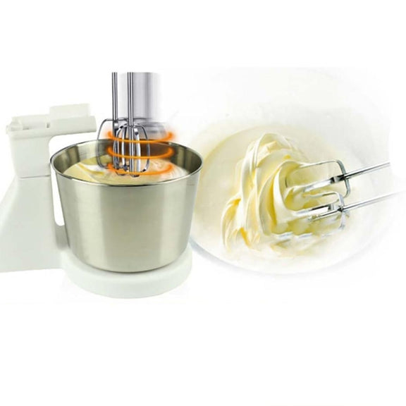 Portable Blender Electric Dough Cake Mixer Egg Whisk  Baking Whipping Cream Machine EU  Plug (Black)