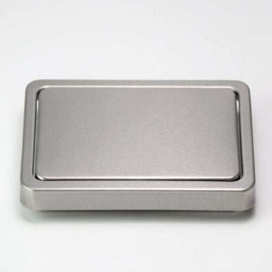 Embedded Type Stainless Steel Swing Cover Flip Kitchen Countertop Trash Can Lid  Cap, Size:Square 16.2x22.7cm(Silver) - Trash Bin & Bags by PMC Jewellery | Online Shopping South Africa | PMC Jewellery | Buy Now Pay Later Mobicred