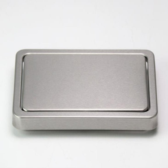 Embedded Type Stainless Steel Swing Cover Flip Kitchen Countertop Trash Can Lid  Cap, Size:Square 16.2x22.7cm(Silver)