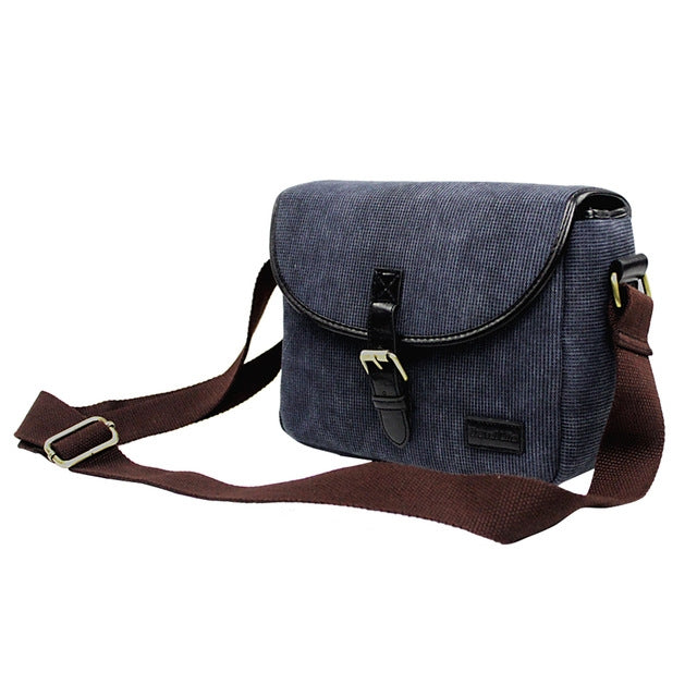 Retro Photo Camera Bag Case Cover For Canon EOS 200D 77D 7D 80D 800D 1300D 6D 70D 760D 750D 700D 600D 100D 1200D 1100D SX540(Blue) - Strap Satchel by PMC TechLife | Online Shopping South Africa | PMC TechLife