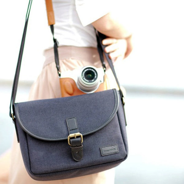 Retro Photo Camera Bag Case Cover For Canon EOS 200D 77D 7D 80D 800D 1300D 6D 70D 760D 750D 700D 600D 100D 1200D 1100D SX540(Blue) - Strap Satchel by PMC TechLife | Online Shopping South Africa | PMC TechLife