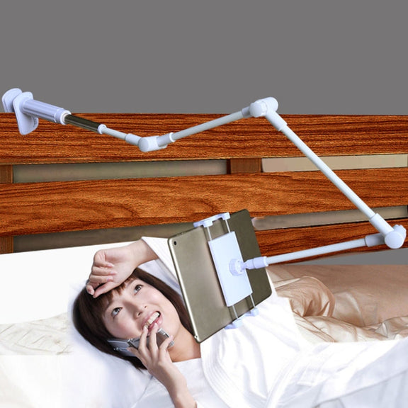 360 Degree Rotation Lazy Mount Folding Long Arm Phone Stand Holder for 4-14 Inch Tablet & Phone(Rose Gold)