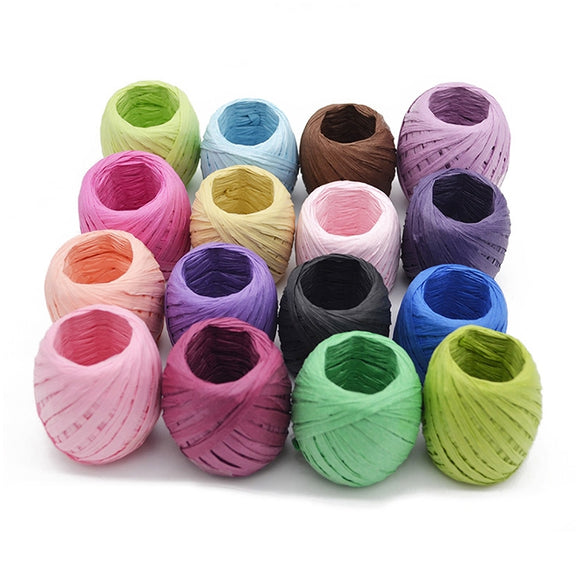 20M Paper Rope Raffia Ribbon Natural Lace Rope Gift Box Wrapping DIY Decoration(Light Blue)