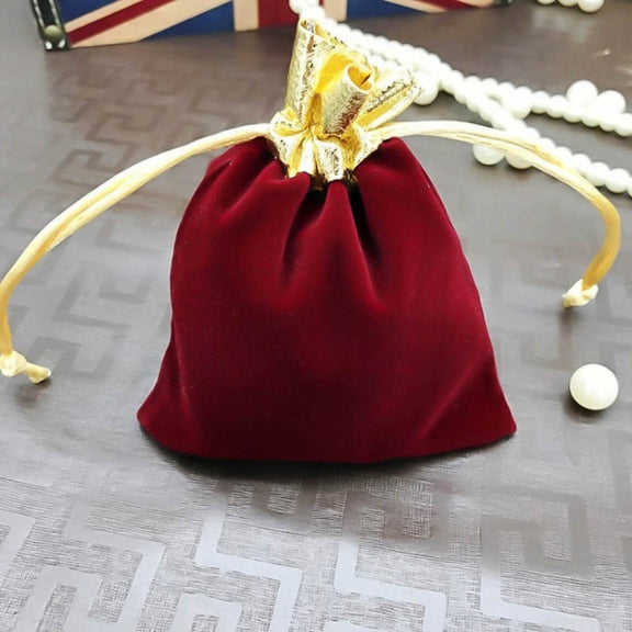 Velvet Bag Jewelry Storage Bag Christmas New Year Holiday Blessing Bag, Size:10x12cm(Red Wine)