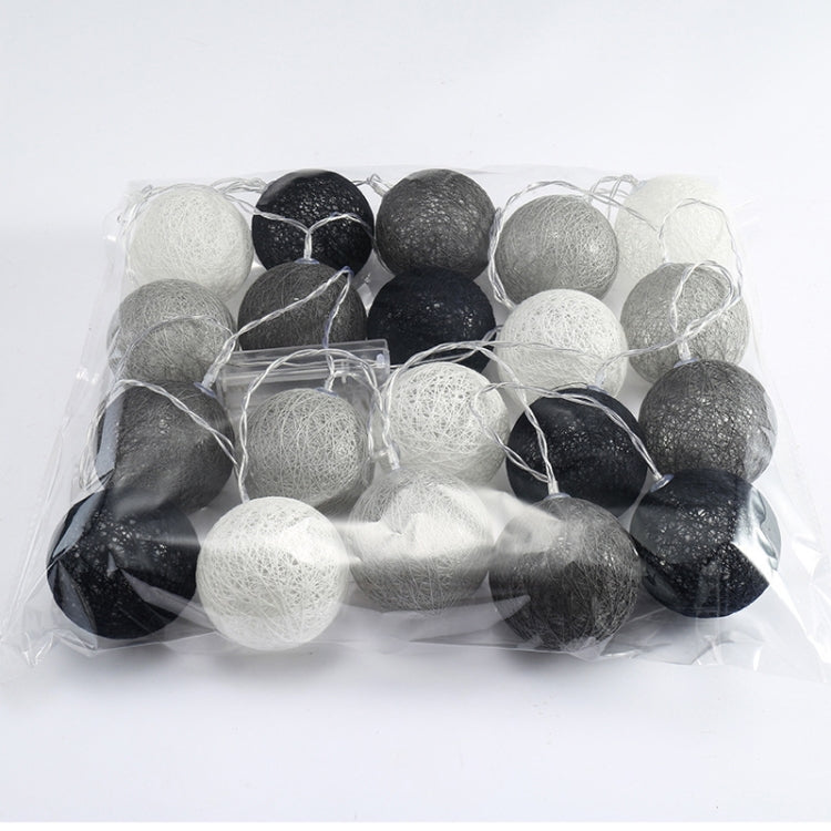 3M 20 Leds Cotton Ball Light String Holiday Wedding Christmas Party Bedroom Fairy Lights Outdoor LED Light Garland Decoration, Power Suupply: EU Plug(Grey) - Christmas Decoration Lamps by PMC TechLife | Online Shopping South Africa | PMC TechLife | Buy Now Pay Later Mobicred