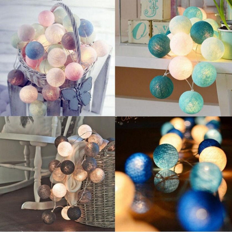 3M 20 Leds Cotton Ball Light String Holiday Wedding Christmas Party Bedroom Fairy Lights Outdoor LED Light Garland Decoration, Power Suupply: EU Plug(Grey) - Christmas Decoration Lamps by PMC TechLife | Online Shopping South Africa | PMC TechLife | Buy Now Pay Later Mobicred
