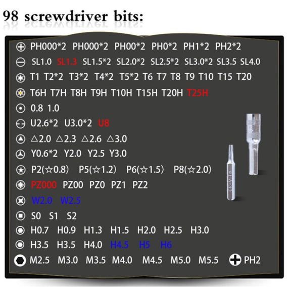 110 in 1 Magnetic Plum Screwdriver Mobile Phone Disassembly Repair Tool(Blue)