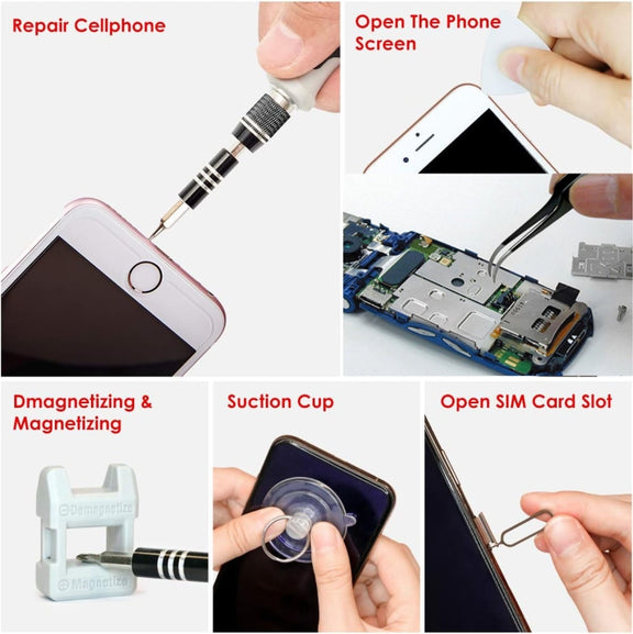 110 in 1 Magnetic Plum Screwdriver Mobile Phone Disassembly Repair Tool(Black)
