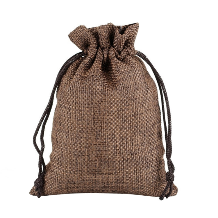 50 PCS Multi size Linen Jute Drawstring Gift Bags Sacks Wedding Birthday Party Favors Drawstring Gift Bags, Size:10x14cm(Coffee) - free shipping - PMC TechLife - Order now!