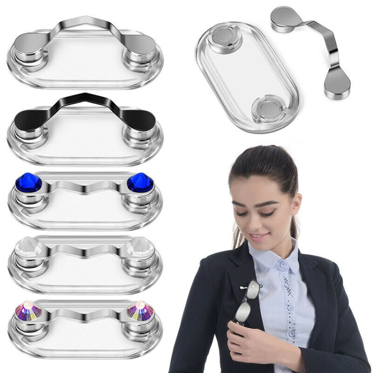 Magnetic Glasses Holder Magnetic Brooch Number Plate Headset Glasses Clip(Silver)