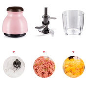 Portable Mixing Cup Electric Soy Milk Juicer Multi-function Cooking Machine Home Meat Grinder(Pink)