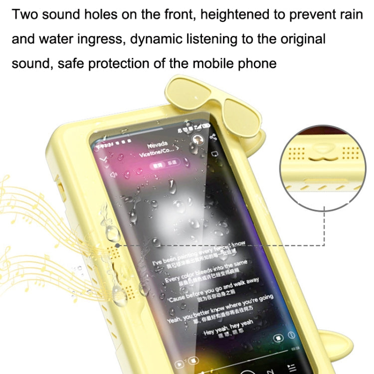 Bathroom Waterproof Mobile Phone Holder Bathing Watch TV Removable Touch Screen Phone Case(Yellow) - Hand-Sticking Bracket by PMC TechLife | Online Shopping South Africa | PMC TechLife