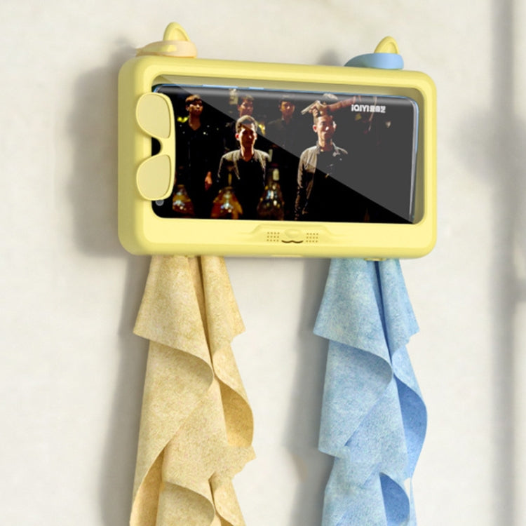 Bathroom Waterproof Mobile Phone Holder Bathing Watch TV Removable Touch Screen Phone Case(White) - Hand-Sticking Bracket by PMC TechLife | Online Shopping South Africa | PMC TechLife