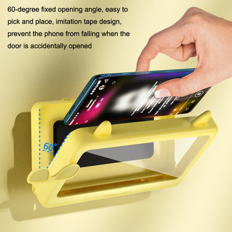 Bathroom Waterproof Mobile Phone Holder Bathing Watch TV Removable Touch Screen Phone Case(Yellow) - Hand-Sticking Bracket by PMC TechLife | Online Shopping South Africa | PMC TechLife