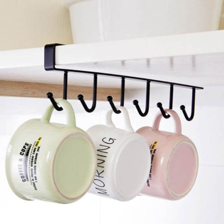 2 PCS Hooks Storage Rack Cup Towel Hanging Holder Bathroom Kitchen Cabinet Organizer(Black) - Shelf & Hooks by PMC TechLife | Online Shopping South Africa | PMC TechLife | Buy Now Pay Later Mobicred