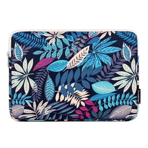 Creative Zipper Multi-function Portable Tablet 14 Inch Computer Bag File Water-resistant Nylon Storage(Nary Brown)