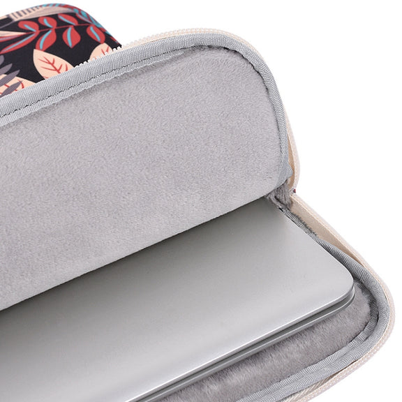 Creative Zipper Multi-function Portable Tablet 14 Inch Computer Bag File Water-resistant Nylon Storage(Nary Brown)