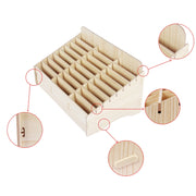 White Oak 24 Grid  Wooden Conference Classroom Mobile Phone Organizer Desktop Storage Box