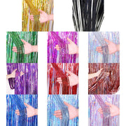 2 PCS Laser Rain Tinsel Foil Curtain Birthday Party Decoration Tassel Wall, Size:1x2.5m(Silver)