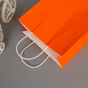 10 PCS Elegant Kraft Paper Bag With Handles for Wedding/Birthday Party/Jewelry/Clothes, Size:22x27x11cm(Orange)