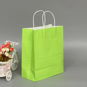 10 PCS Elegant Kraft Paper Bag With Handles for Wedding/Birthday Party/Jewelry/Clothes, Size:42x31x12cm(Light Green)