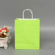 10 PCS Elegant Kraft Paper Bag With Handles for Wedding/Birthday Party/Jewelry/Clothes, Size:42x31x12cm(Light Green)