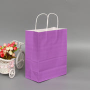 10 PCS Elegant Kraft Paper Bag With Handles for Wedding/Birthday Party/Jewelry/Clothes, Size:42x31x12cm(Purple)