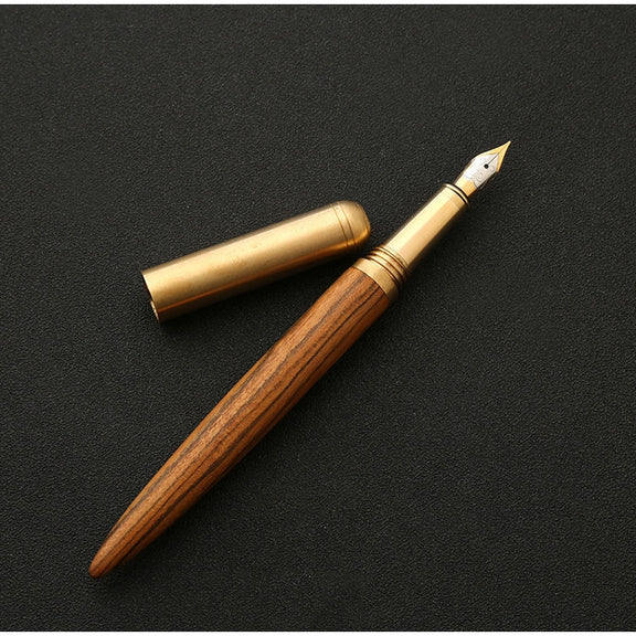 Luxury Wood Fountain Pen School Office Writing Ink Pen Stationery Gifts Supplies(Tiger wood)