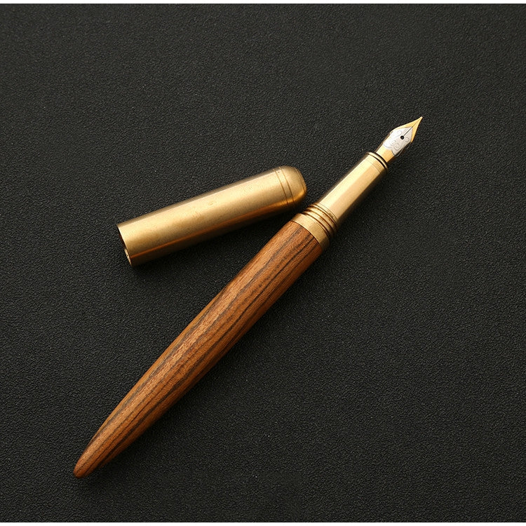 Luxury Wood Fountain Pen School Office Writing Ink Pen Stationery Gifts Supplies(Tiger wood)