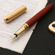 Luxury Wood Fountain Pen School Office Writing Ink Pen Stationery Gifts Supplies(Tiger wood)
