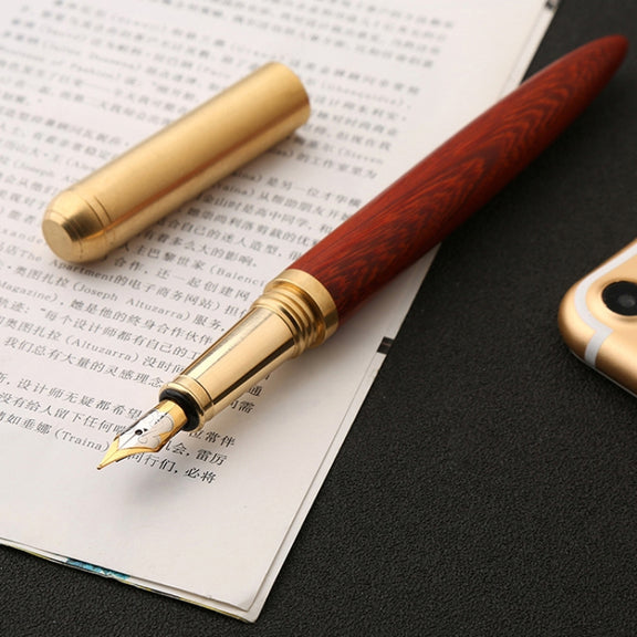 Luxury Wood Fountain Pen School Office Writing Ink Pen Stationery Gifts Supplies(Tiger wood)