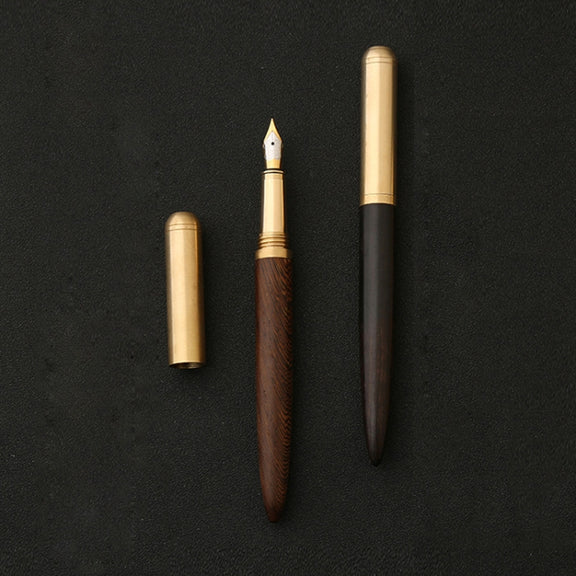 Luxury Wood Fountain Pen School Office Writing Ink Pen Stationery Gifts Supplies(Tiger wood)
