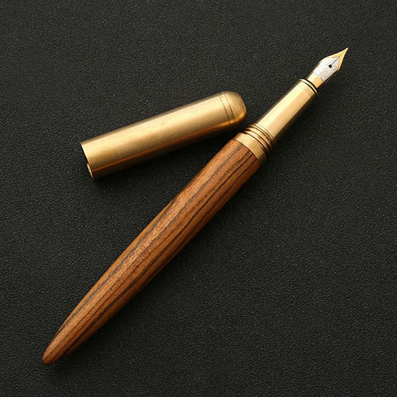 Luxury Wood Fountain Pen School Office Writing Ink Pen Stationery Gifts Supplies(Tiger wood)