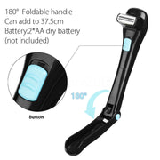 Foldable Long Handle Electric Shaver On Back