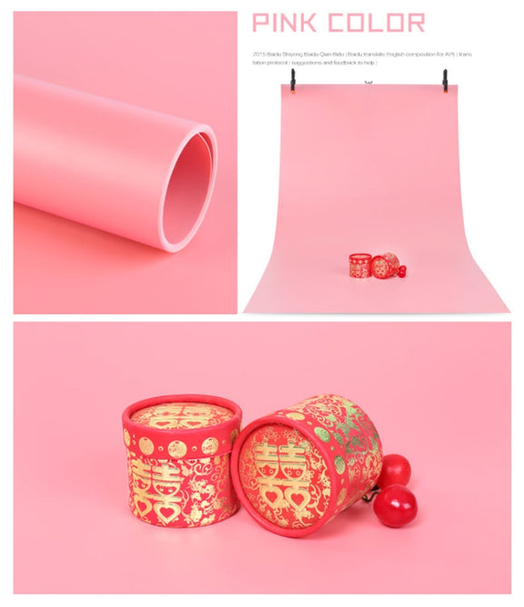 70x140cm Shooting Background Board PVC Matte Board Photography Background Cloth Solid Color Shooting Props(Pink)